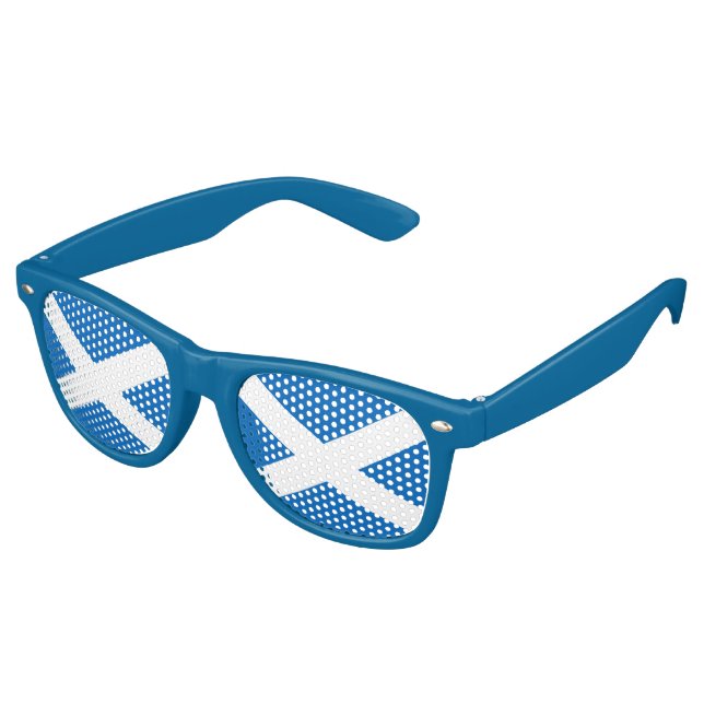 Scottish flag retro sunglasses (Angled)