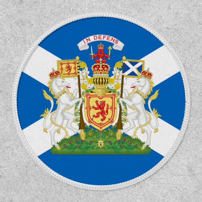 Scottish Flag & Royal Coat of Arms, Scotland Patch (Front)