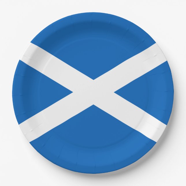 Scottish Flag (Saltire) (Scotland Flag) Paper Plates (Front)