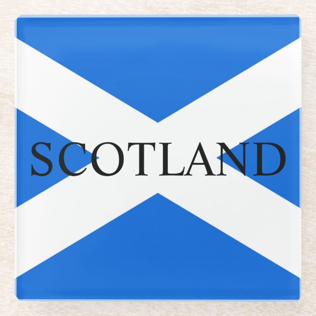 Scottish Flag Scotland coastert Glass Coaster (Front)