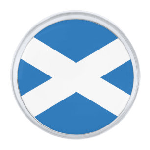 Scottish Flag & Scotland fashion / business Silver Finish Lapel Pin