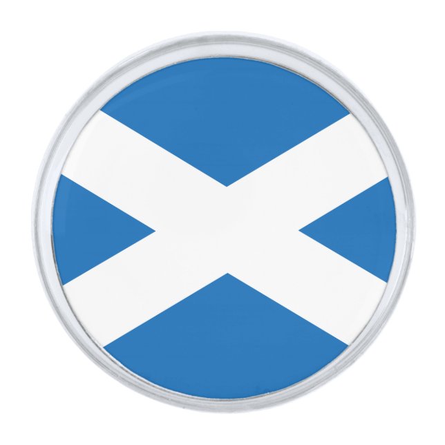 Scottish Flag & Scotland fashion / business Silver Finish Lapel Pin (Front)