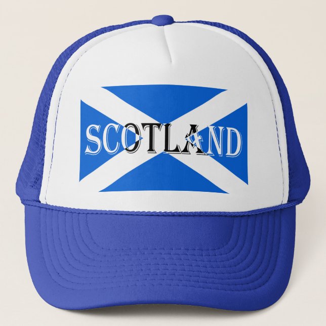 Scottish Flag Scotland Inverted thcnt Trucker Hat (Front)