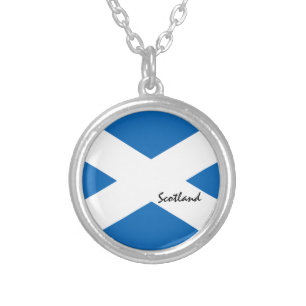 Scottish flag & Scotland Land Patriots /sport fans Silver Plated Necklace