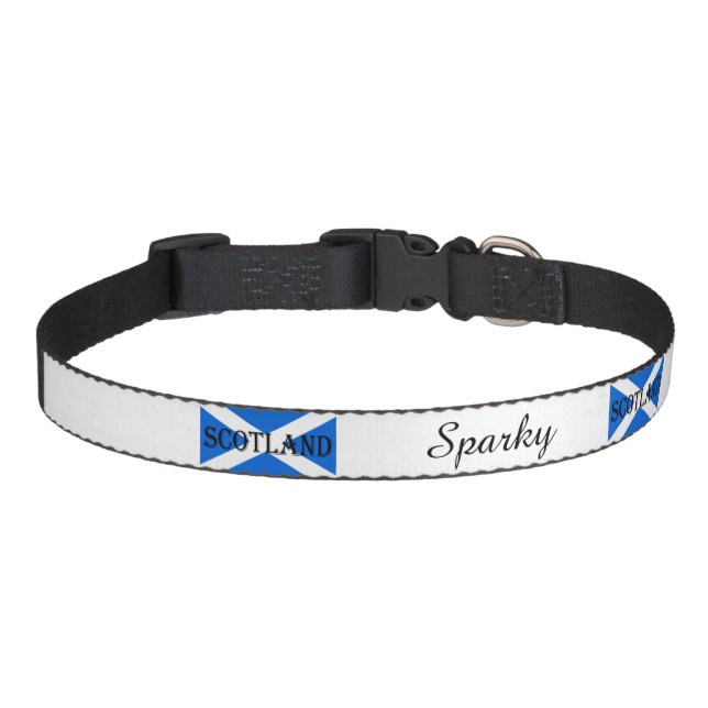 Scottish Flag Scotland LH Walker Custom Name pccn Pet Collar (Front)