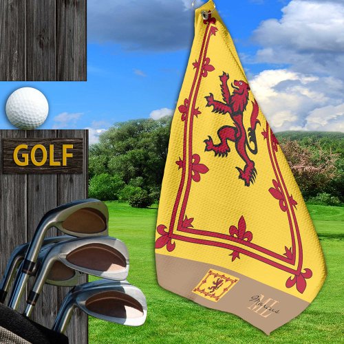Scottish flag  Scotland monogrammed Rampant Golf Towel