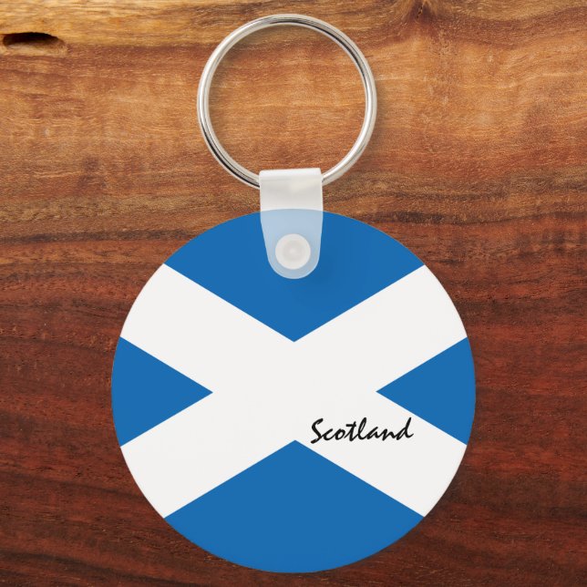 Scottish flag & Scotland, patriotic, travel /sport Keychain (Front)