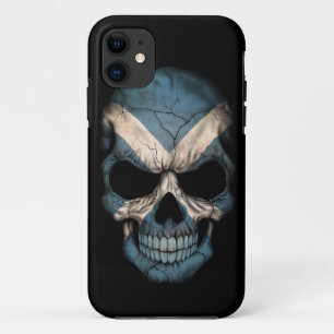 Scottish Flag Skull on Black iPhone 11 Case