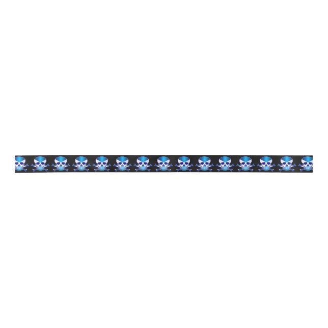 Scottish Flag Skull Satin Ribbon (Front)