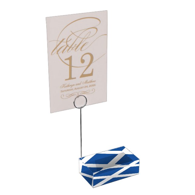 Scottish flag table place card holder for wedding (Corner)