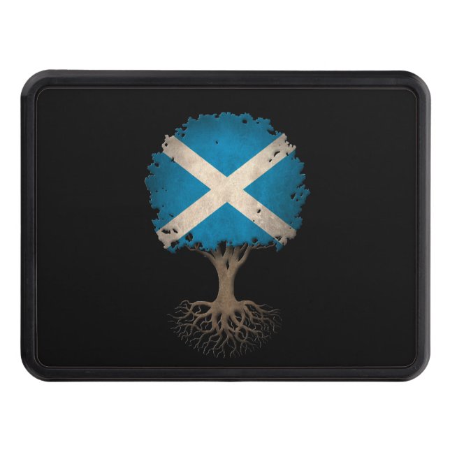 Scottish Flag Tree of Life Customizable Trailer Hitch Cover (Front)