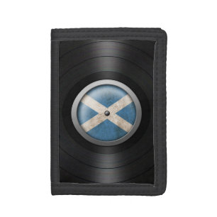 Scottish Flag Vinyl Record Album Graphic Tri-fold Wallet