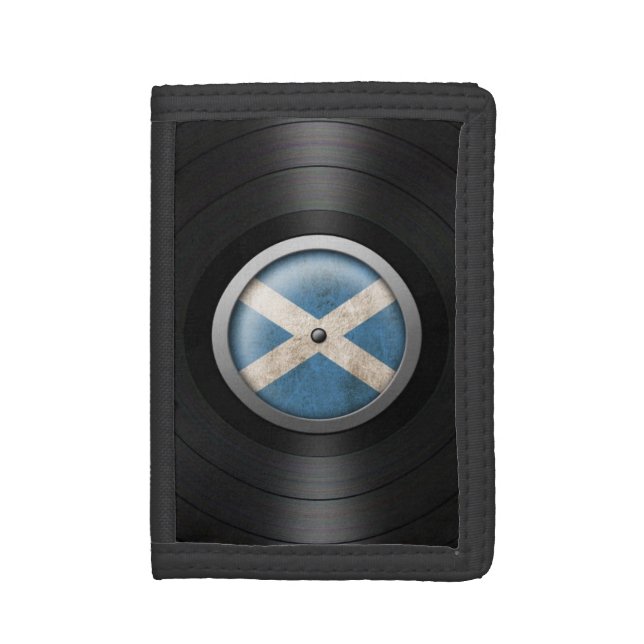 Scottish Flag Vinyl Record Album Graphic Trifold Wallet (Front Vertical)