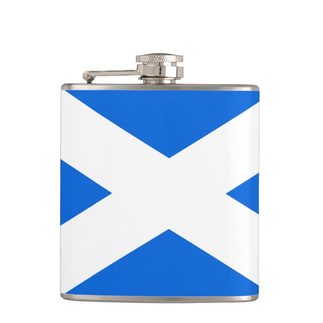 Scottish Flag Vinyl Wrapped flat Flask (Front)