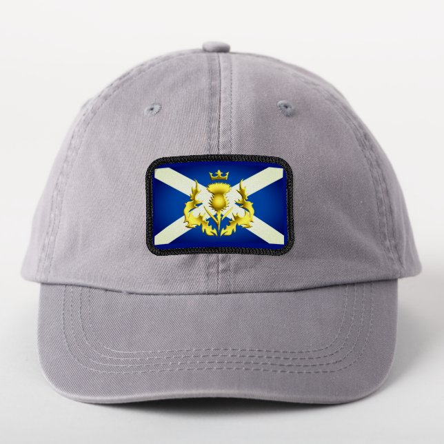 Scottish Flag w/Crowned Thistle Patch (On Headwear)