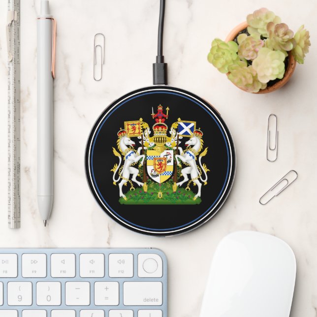 Scottish Flag Wireless charger, Scotland Emblem Charger (Desk)