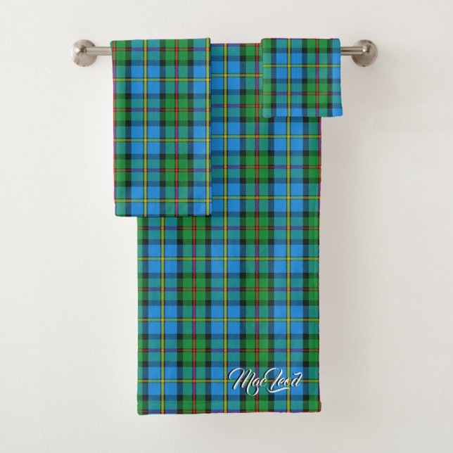 Scottish Flair Clan MacLeod of Harris Tartan Plaid Bath Towel Set (Insitu)