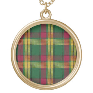 Scottish Flair Clan MacMillan Tartan Gold Plated Necklace