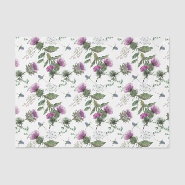 Scottish Floral and Tartan Series Design 13 Tissue Paper (Front)