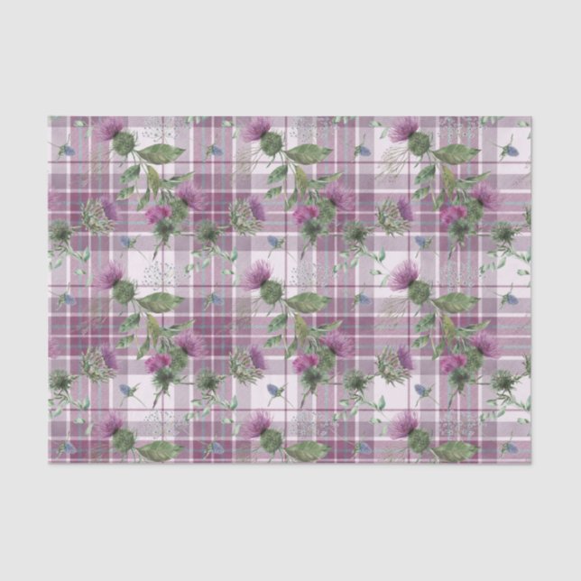 Scottish Floral and Tartan Series Design 14 Tissue Paper (Front)