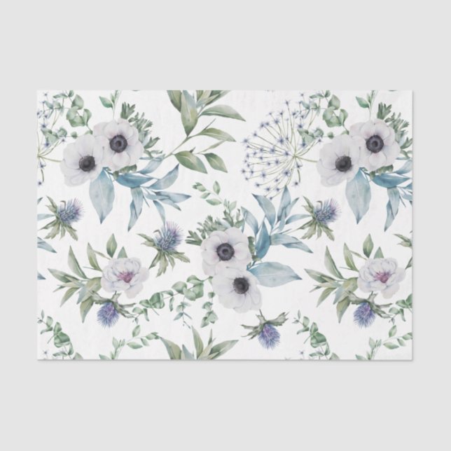 Scottish Floral and Tartan Series Design 17 Tissue Paper (Front)