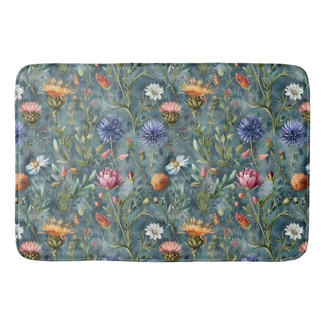 Scottish flowers bath mat (Front)