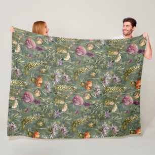 Scottish flowers fleece blanket