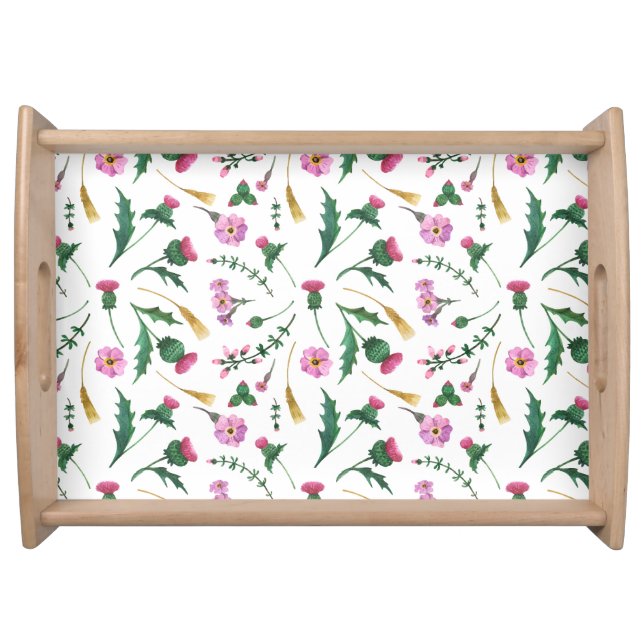 Scottish Flowers & Thistles Serving Tray (Front)