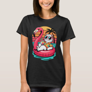 Scottish Fold Cat Beach Summer Vacation Pool Float T-Shirt