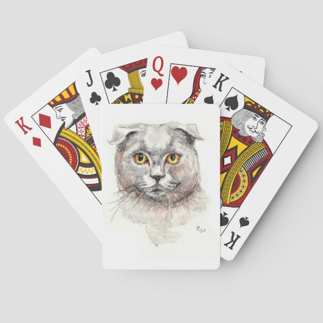 Scottish Fold Cat Poker Cards (Back)