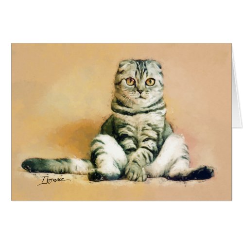 Scottish Fold Cat Sitting Portrait