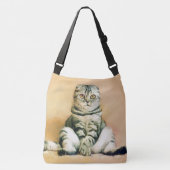 Scottish Fold Cat Sitting Portrait Crossbody Bag (Front)