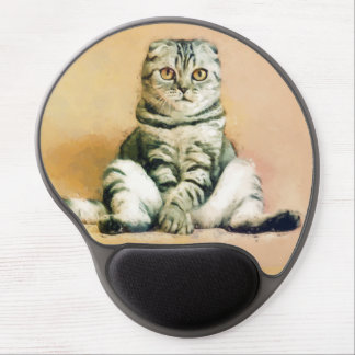 Scottish Fold Cat Sitting Portrait Gel Mouse Pad