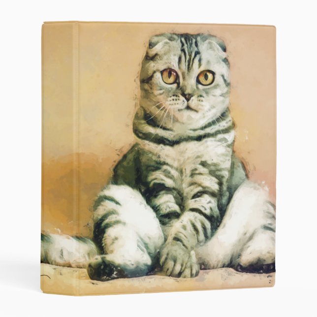 Scottish Fold Cat Sitting Portrait Mini Binder (Front/Spine)