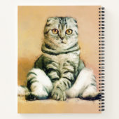Scottish Fold Cat Sitting Portrait Notebook (Back)