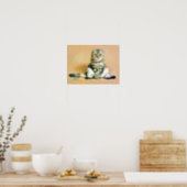Scottish Fold Cat Sitting Portrait Poster (Kitchen)