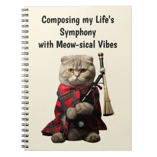 Scottish Fold Cat with Bagpipes Notebook