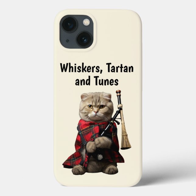 Scottish Fold Cat with Bagpipes Phone Case (Back)