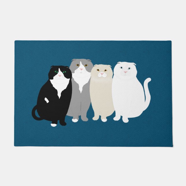 Scottish Fold Cats Doormat (Front)