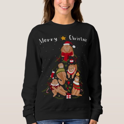 Scottish Fold Christmas Tree Xmas Cat Lover Sweatshirt