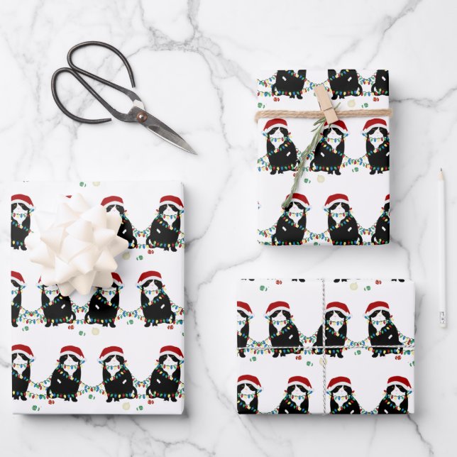 Scottish Fold Christmas Trouble Wrapping Paper Sheets (Front)