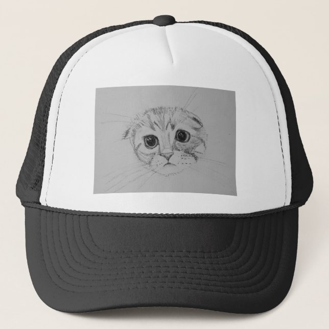 Scottish Fold Kitten Trucker Hat (Front)