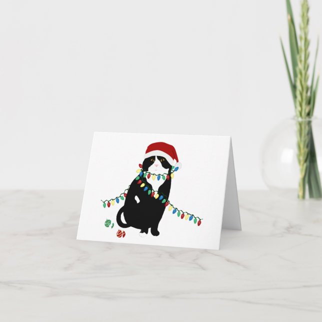 Scottish Fold Santa Cat Greeting Card (Front)