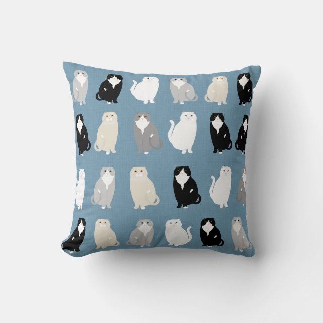 Scottish Fold Throw Pillow (Front)