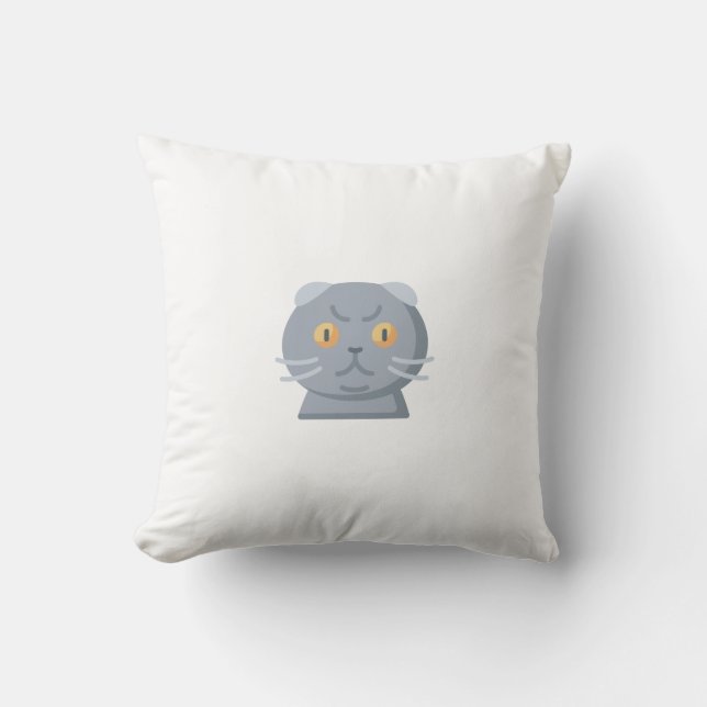 Scottish fold throw pillow (Front)