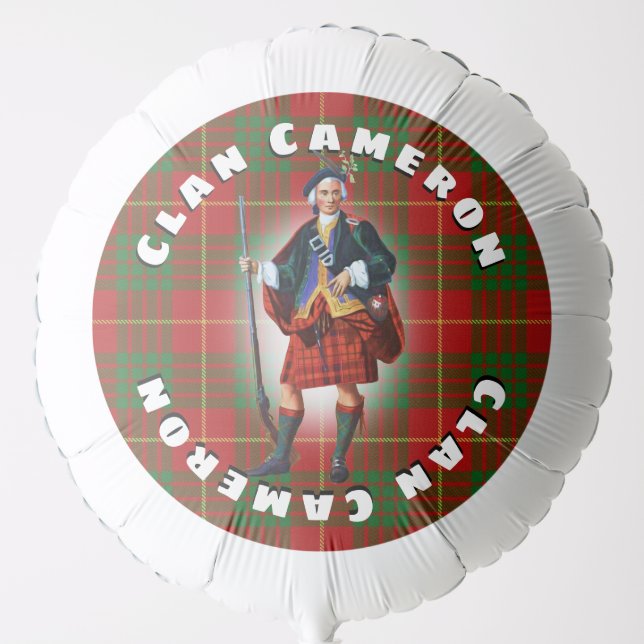 Scottish Fun Clan Cameron Tartan Plaid Balloon (Front)