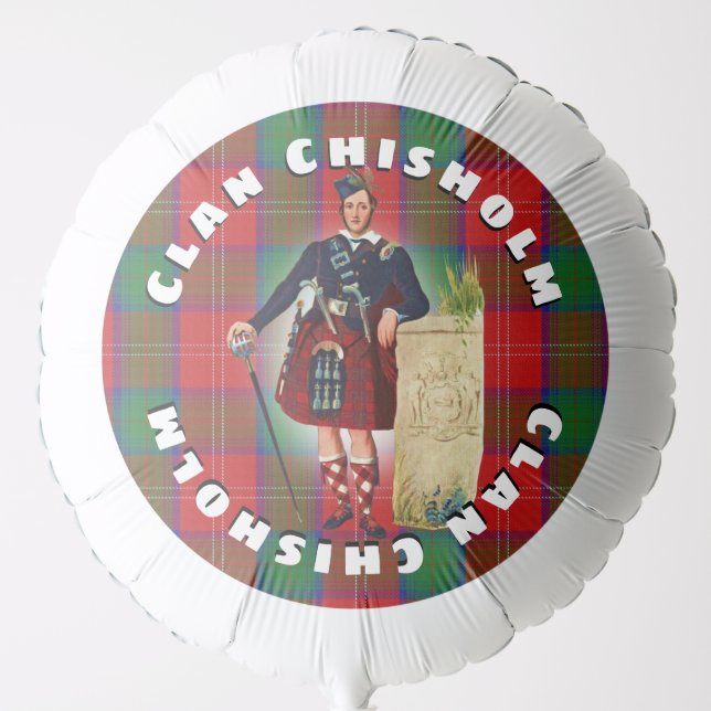 Scottish Fun Clan Chisholm Tartan Plaid Balloon (Front)