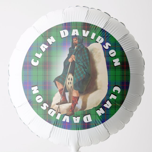 Scottish Fun Clan Davidson Tartan Plaid Balloon (Front)