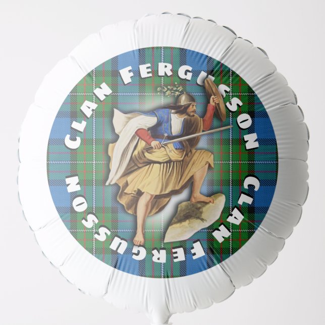 Scottish Fun Clan Fergusson Tartan Plaid Balloon (Front)