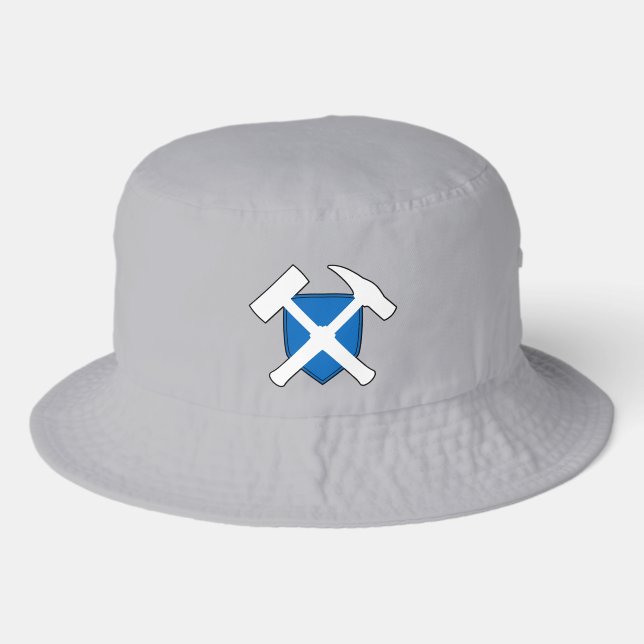 Scottish Geologist's Rock Hammer Logo Bucket Hat (Front)